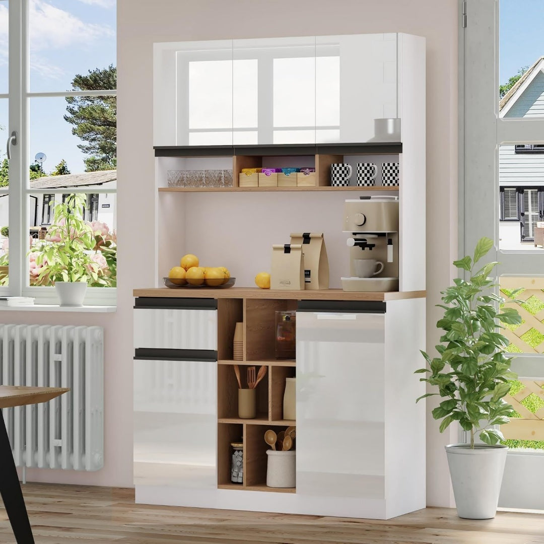Stauraumschrank mit Schubladen 185x105x45 cm natur