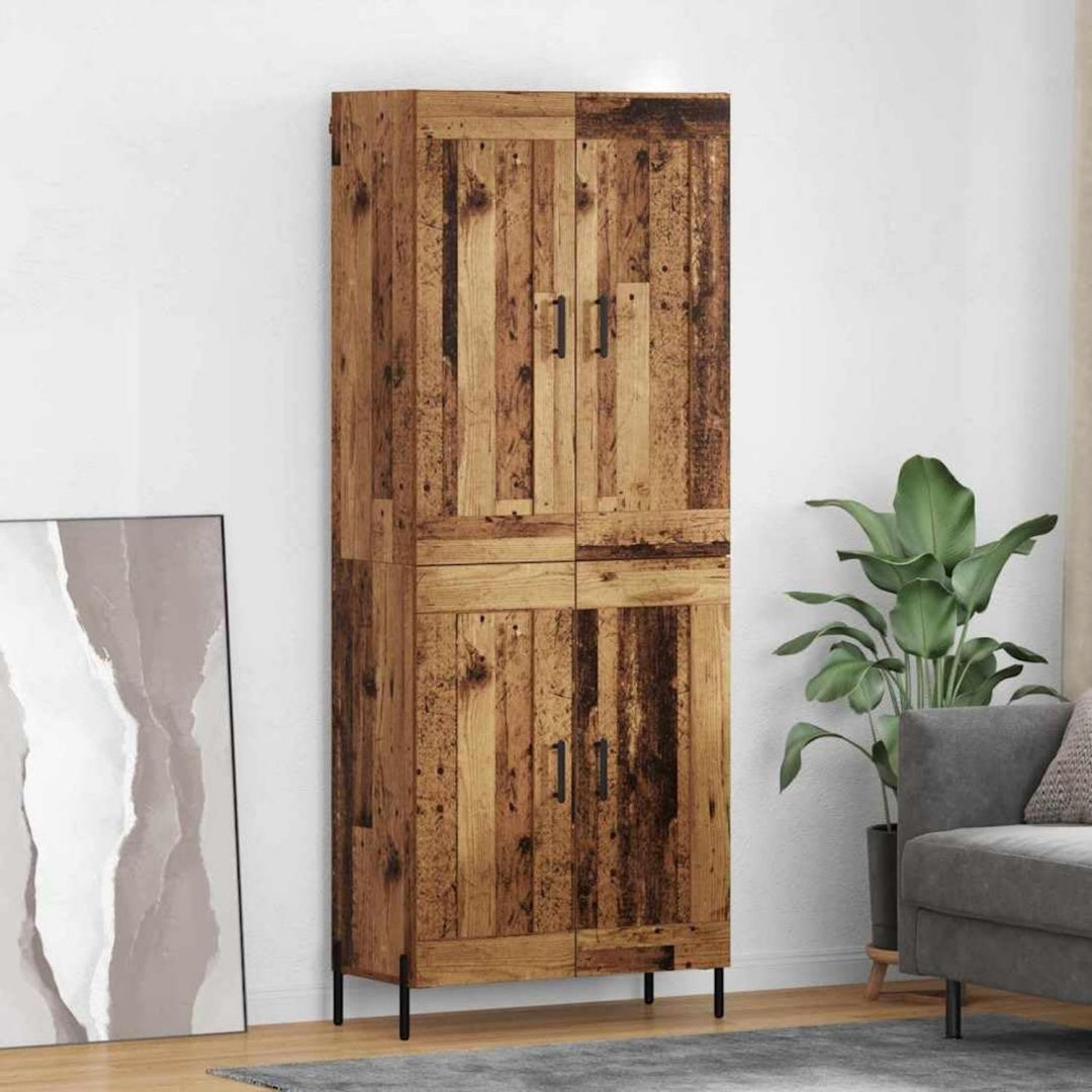 Wohnschrank schwarz mit Tueren mit Stauraum
