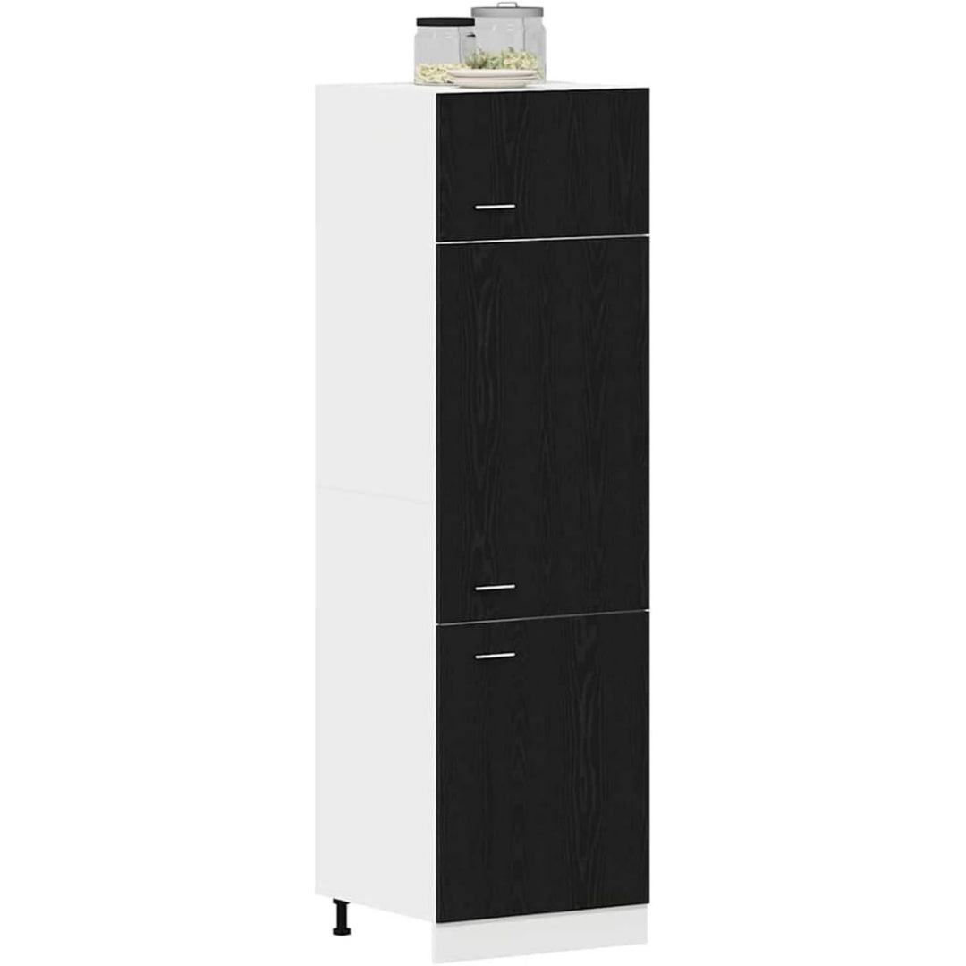Aufbewahrungsschrank mit Tueren 60 x 31 x 207 cm schwarz