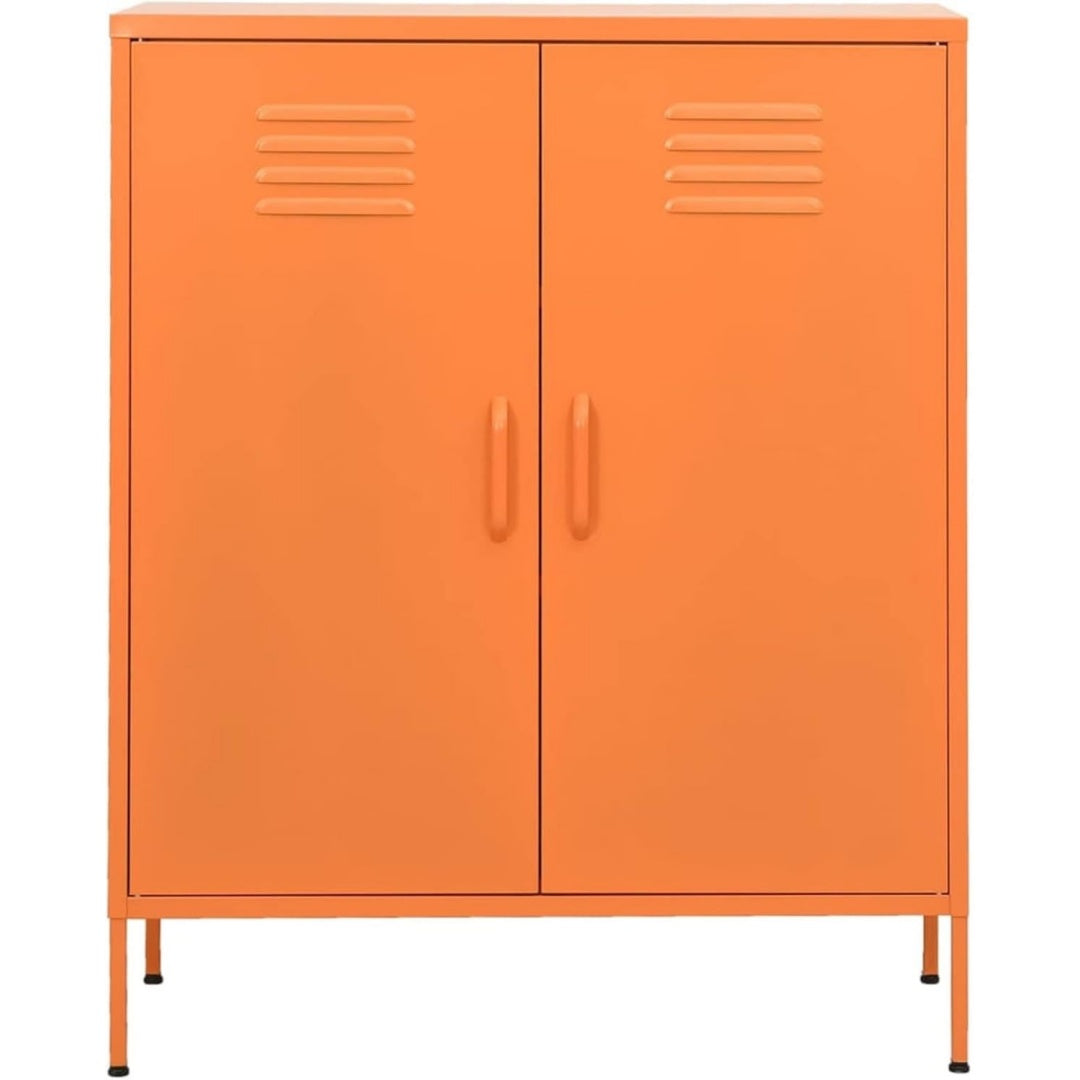 Aufbewahrungskommode Lagerschrank Orange Stahl, praktisches Design schwarz