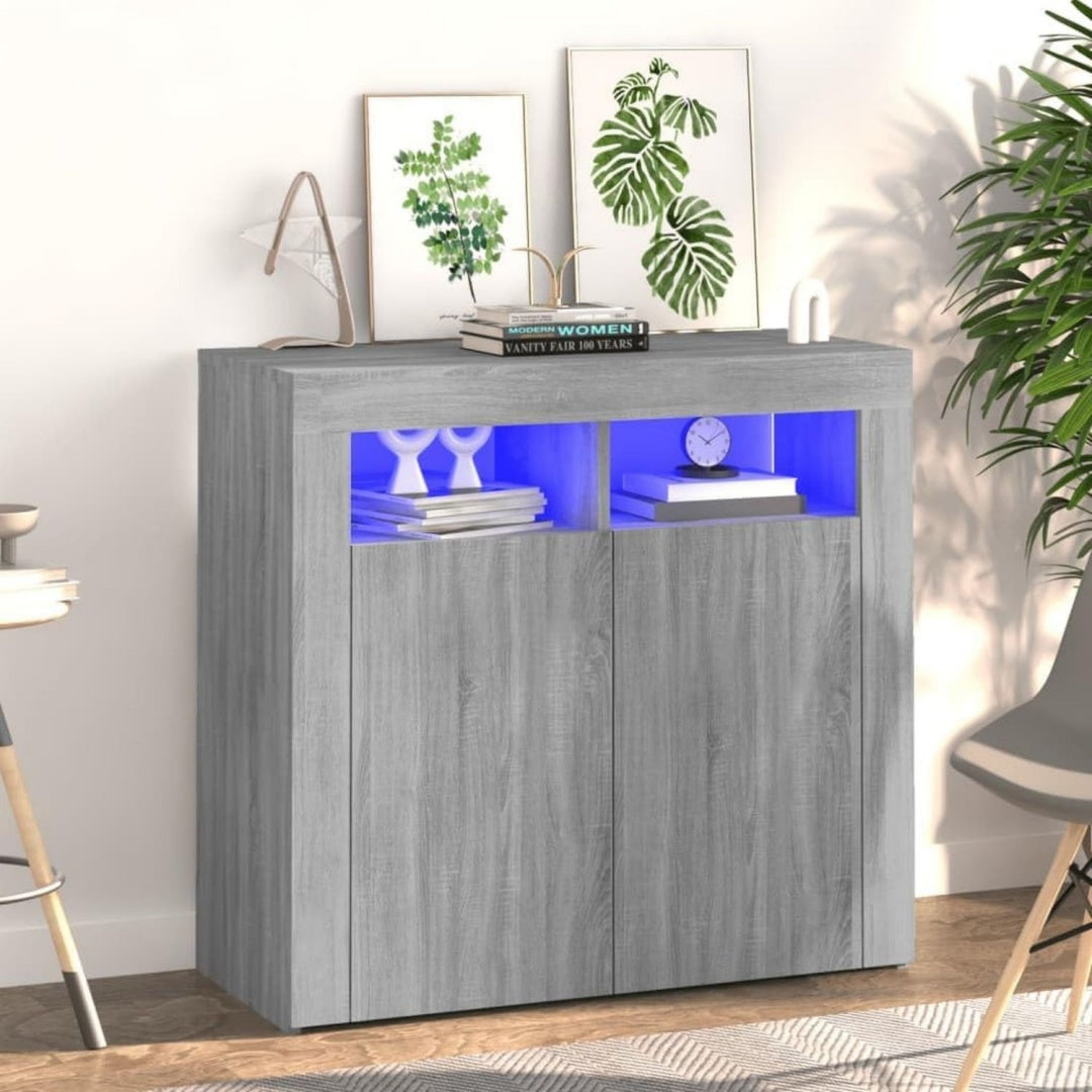 Sideboard mit Stauraum mit LED Beleuchtung grau
