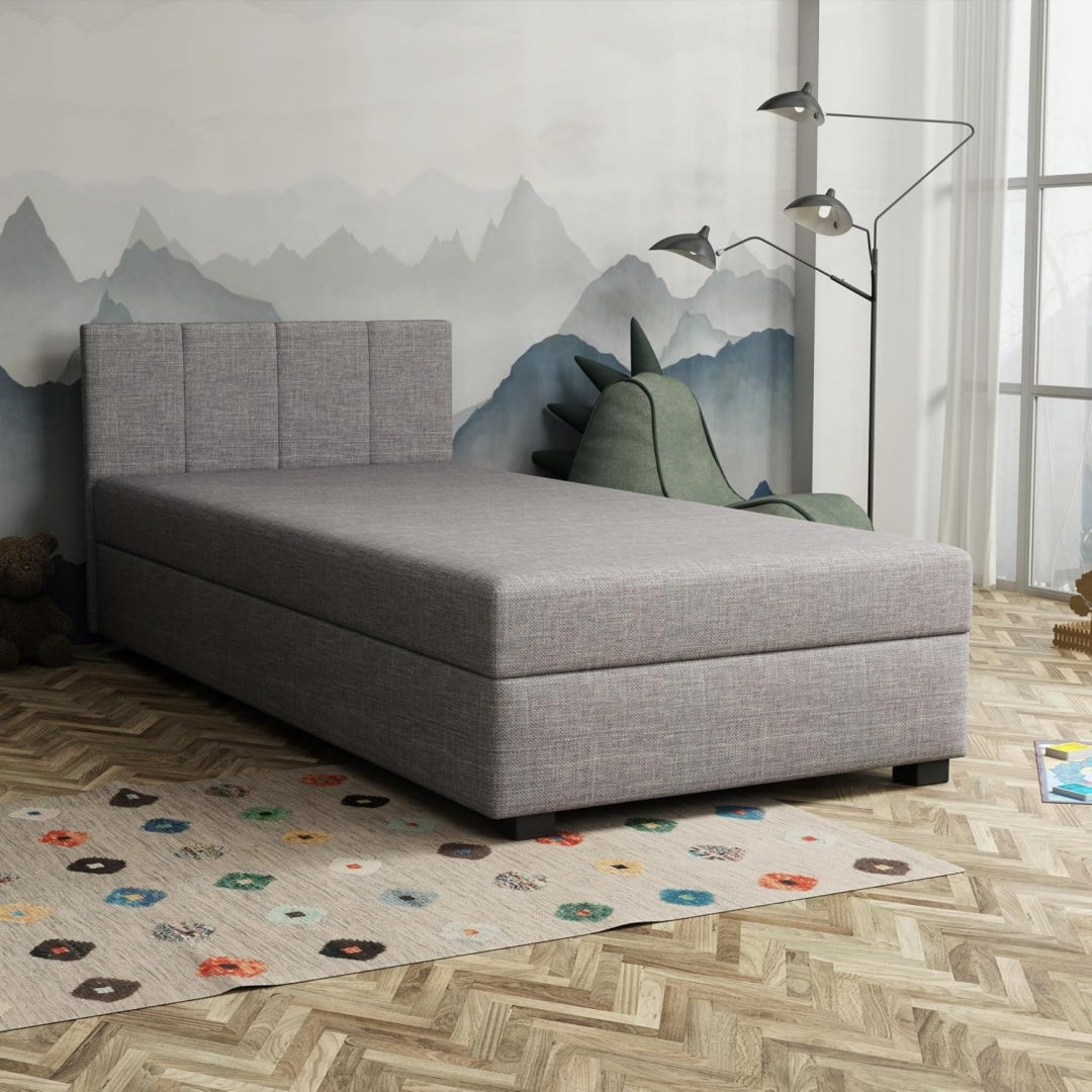 Bett fuer Schlafzimmer grau