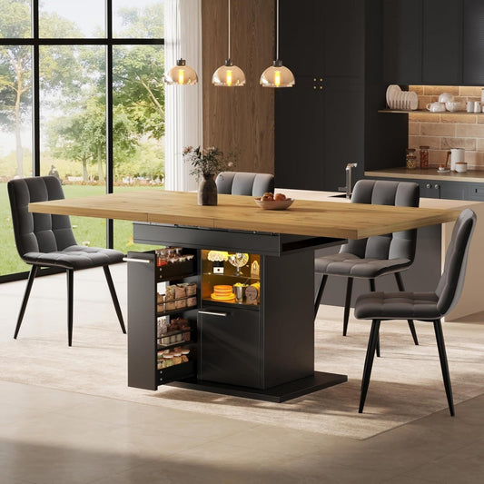 Tisch klappbar mit Stauraum schwarz
