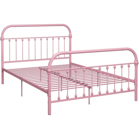 Schlafbett rosa mit Metallgestell