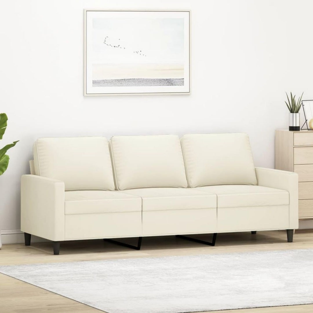 Wohnzimmersofa mit Armlehnen mit Metallgestell creme