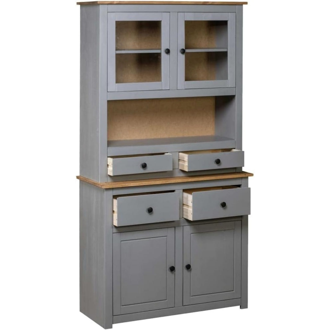Stauraumschrank mit Schubladen 93 x 40,5 x 180 cm grau