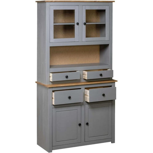 Stauraumschrank mit Schubladen 93 x 40,5 x 180 cm grau