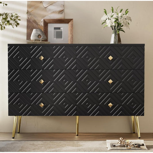 Kommode mit Schubladen 120 x 40 x 80 cm schwarz