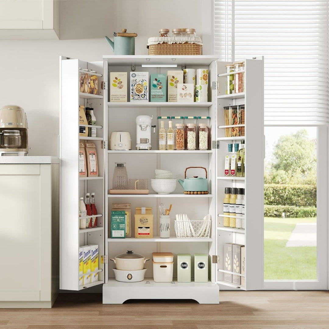 Stauraumschrank mit Tueren 60 x 35 x 128 cm natur