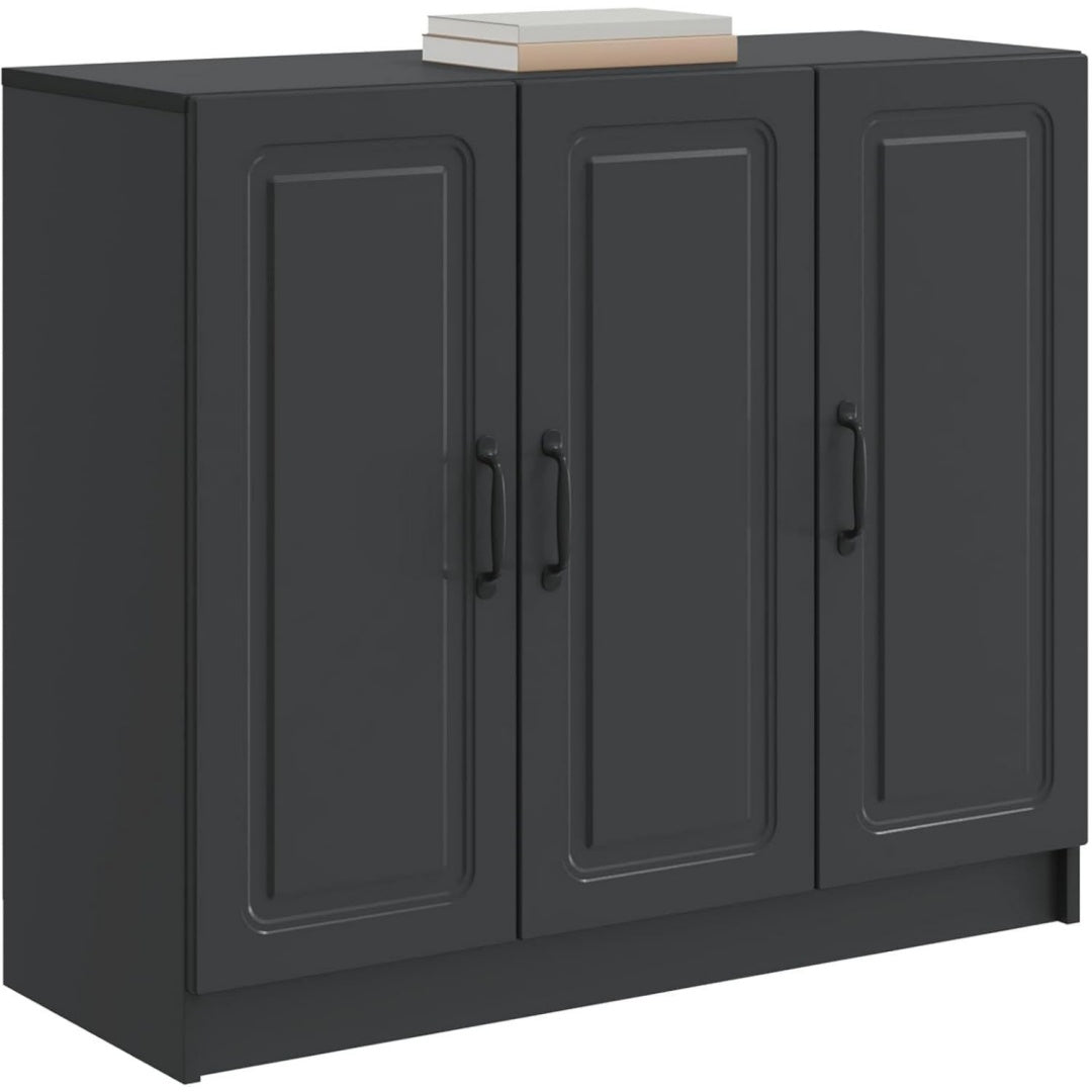 Funktionsmoebel mit Tueren 89 x 34,5 x 77 cm schwarz